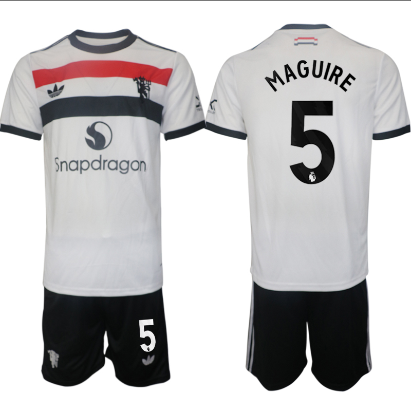Men 2024-2025 Club Manchester United away white #5 Soccer Jersey->manchester united jersey->Soccer Club Jersey